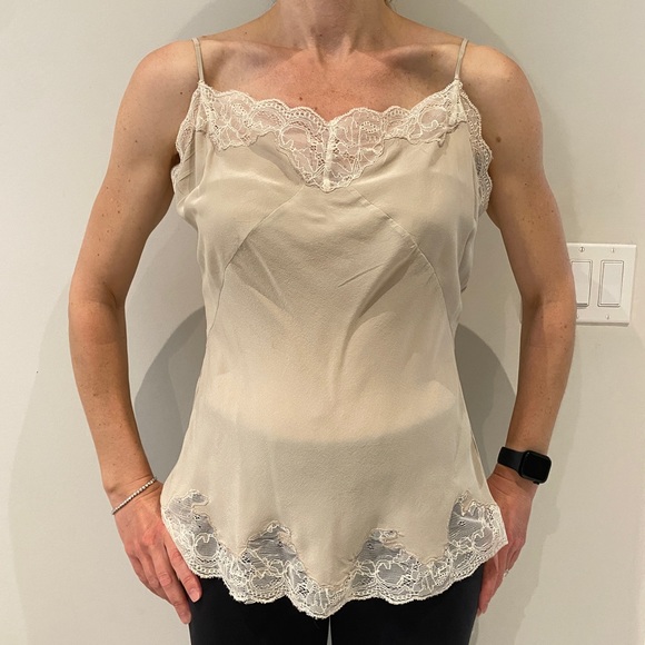 All Saints silk cami with lace trim - Picture 1 of 5